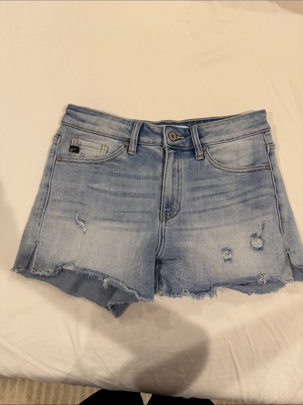 KanCan Light Wash Distressed Denim Cutoff Shorts